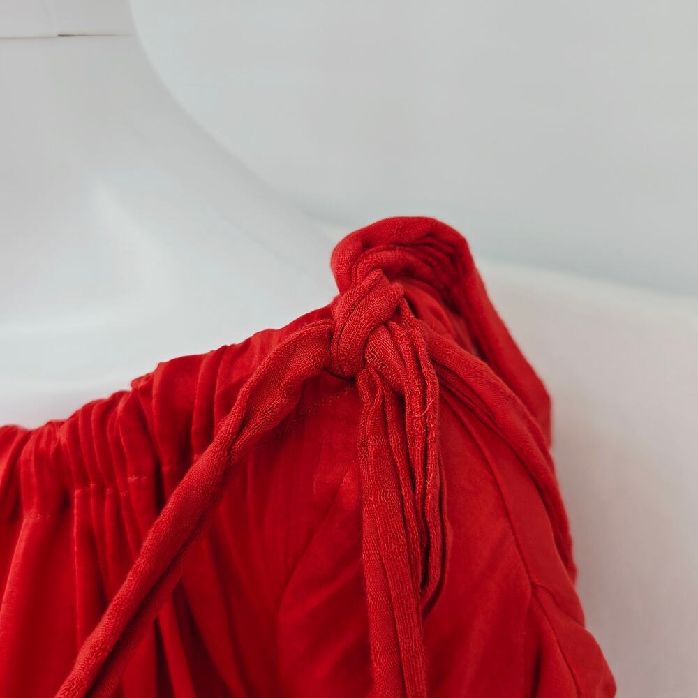 Free People Off-Shoulder Drawstring Flutter Top C… - image 3